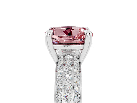 White gold Round Cut Cut Pave Diamond Engagement Ring with Channel Set Band and Four-Prong Setting_5