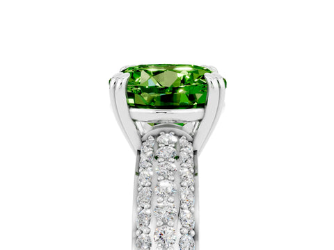 White gold Round Cut Cut Pave Diamond Engagement Ring with Channel Set Band and Four-Prong Setting_5