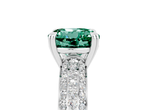 White gold Round Cut Cut Pave Diamond Engagement Ring with Channel Set Band and Four-Prong Setting_5