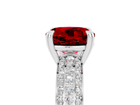 White gold Round Cut Cut Pave Diamond Engagement Ring with Channel Set Band and Four-Prong Setting_5