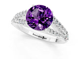 White gold Round Cut Cut Split Shank Pave Diamond Engagement Ring with Four-Prong Setting_1