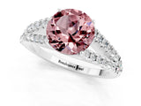 White gold Round Cut Cut Split Shank Pave Diamond Engagement Ring with Four-Prong Setting_1