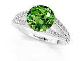 White gold Round Cut Cut Split Shank Pave Diamond Engagement Ring with Four-Prong Setting_1