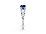 White gold Round Cut Cut Split Shank Pave Diamond Engagement Ring with Four-Prong Setting_2
