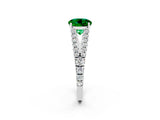 White gold Round Cut Cut Split Shank Pave Diamond Engagement Ring with Four-Prong Setting_2