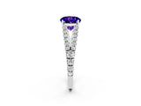 White gold Round Cut Cut Split Shank Pave Diamond Engagement Ring with Four-Prong Setting_2