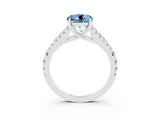 White gold Round Cut Cut Split Shank Pave Diamond Engagement Ring with Four-Prong Setting_3