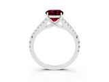 White gold Round Cut Cut Split Shank Pave Diamond Engagement Ring with Four-Prong Setting_3