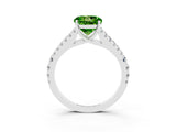White gold Round Cut Cut Split Shank Pave Diamond Engagement Ring with Four-Prong Setting_3
