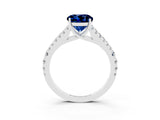 White gold Round Cut Cut Split Shank Pave Diamond Engagement Ring with Four-Prong Setting_3