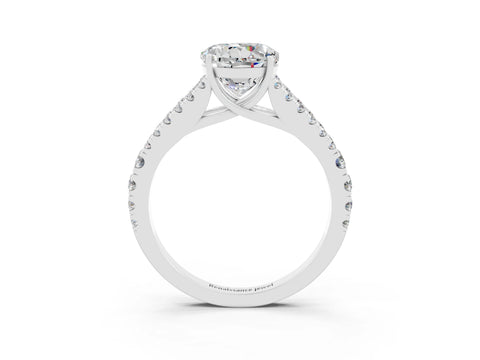 White gold Round Cut Cut Split Shank Pave Diamond Engagement Ring with Four-Prong Setting_3