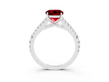 White gold Round Cut Cut Split Shank Pave Diamond Engagement Ring with Four-Prong Setting_3