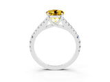 White gold Round Cut Cut Split Shank Pave Diamond Engagement Ring with Four-Prong Setting_3