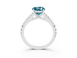 White gold Round Cut Cut Split Shank Pave Diamond Engagement Ring with Four-Prong Setting_3