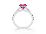 White gold Round Cut Cut Split Shank Pave Diamond Engagement Ring with Four-Prong Setting_3