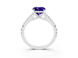 White gold Round Cut Cut Split Shank Pave Diamond Engagement Ring with Four-Prong Setting_3