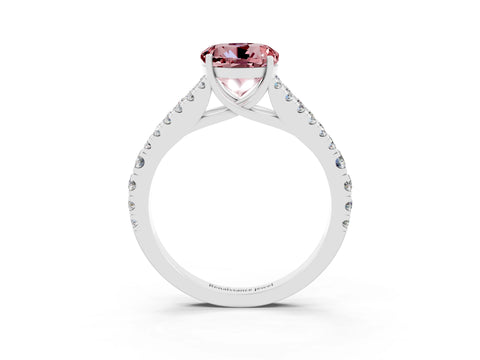 White gold Round Cut Cut Split Shank Pave Diamond Engagement Ring with Four-Prong Setting_3