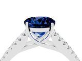 White gold Round Cut Cut Split Shank Pave Diamond Engagement Ring with Four-Prong Setting_4