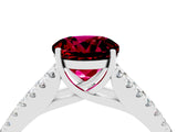 White gold Round Cut Cut Split Shank Pave Diamond Engagement Ring with Four-Prong Setting_4