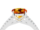 White gold Round Cut Cut Split Shank Pave Diamond Engagement Ring with Four-Prong Setting_4