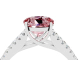 White gold Round Cut Cut Split Shank Pave Diamond Engagement Ring with Four-Prong Setting_4
