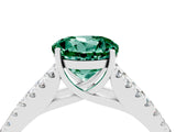White gold Round Cut Cut Split Shank Pave Diamond Engagement Ring with Four-Prong Setting_4