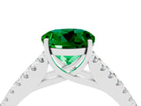 White gold Round Cut Cut Split Shank Pave Diamond Engagement Ring with Four-Prong Setting_4