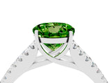 White gold Round Cut Cut Split Shank Pave Diamond Engagement Ring with Four-Prong Setting_4