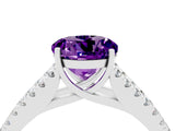 White gold Round Cut Cut Split Shank Pave Diamond Engagement Ring with Four-Prong Setting_4