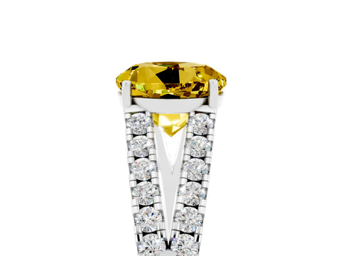 White gold Round Cut Cut Split Shank Pave Diamond Engagement Ring with Four-Prong Setting_5