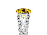 White gold Round Cut Cut Split Shank Pave Diamond Engagement Ring with Four-Prong Setting_5