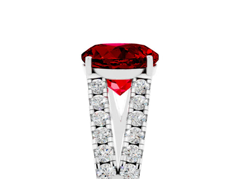 White gold Round Cut Cut Split Shank Pave Diamond Engagement Ring with Four-Prong Setting_5