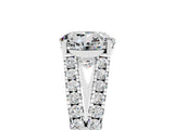 White gold Round Cut Cut Split Shank Pave Diamond Engagement Ring with Four-Prong Setting_5