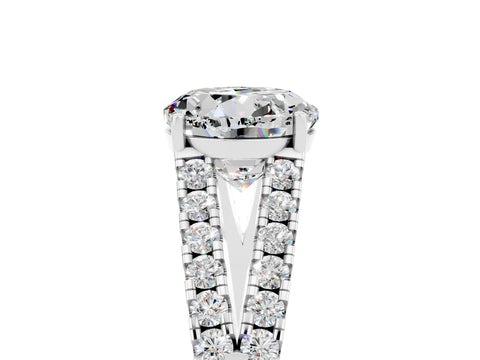 White gold Round Cut Cut Split Shank Pave Diamond Engagement Ring with Four-Prong Setting_5