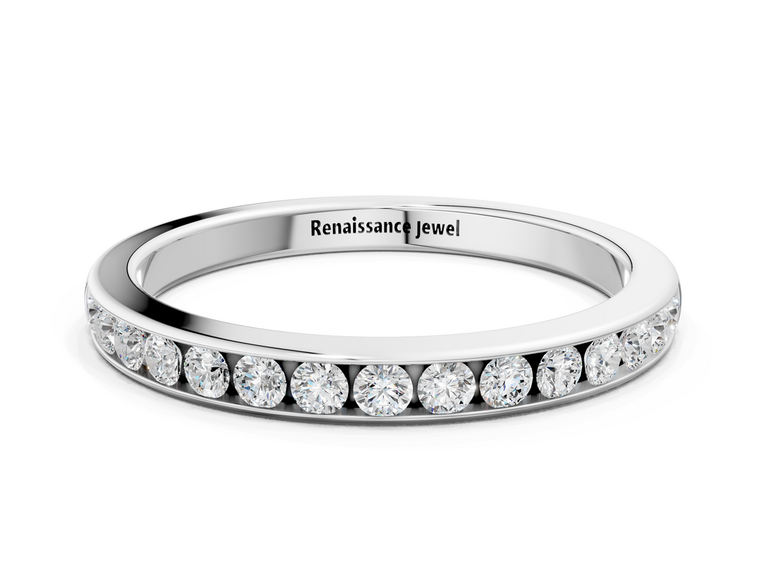White gold Round Cut Diamond Channel Set Eternity Band_12