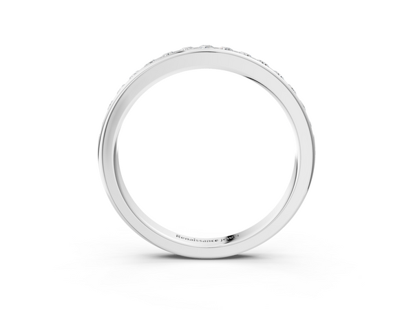 Platinum Round Cut Diamond Channel Set Eternity Band