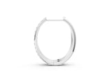 White gold Round Cut Diamond Channel Set Hoop Earrings with Prong Setting_4