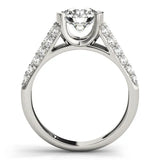 White gold Round Cut Diamond Channel Set Pave Band with Tension Prong Setting 1