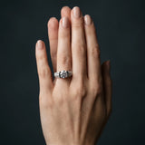 White gold Round Cut Diamond Channel Set Pave Band with Tension Prong Setting_25