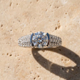 White gold Round Cut Diamond Channel Set Pave Band with Tension Prong Setting_28