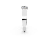 White gold Round Cut Diamond Channel Set Solitaire Ring with Four-Prong Setting_116