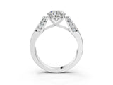 White gold Round Cut Diamond Channel Set Solitaire Ring with Four-Prong Setting_1642