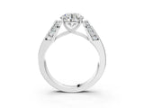 White gold Round Cut Diamond Channel Set Solitaire Ring with Four-Prong Setting_3421