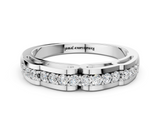 White gold Round Cut Diamond Channel Set White Gold Band_12