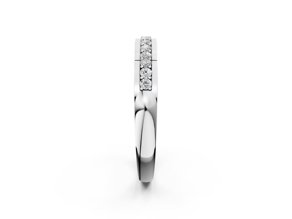 Platinum Round Cut Diamond Channel Set White Gold Band