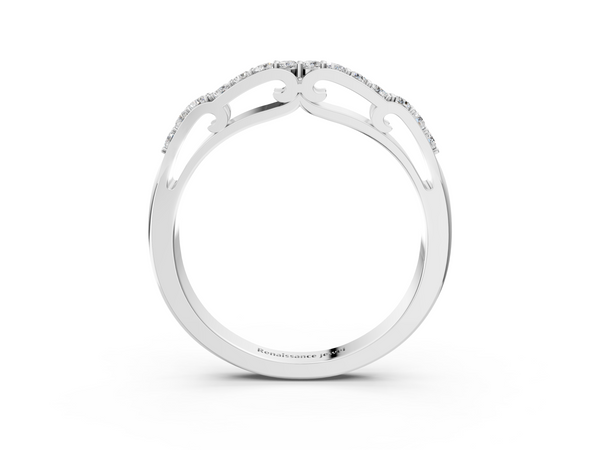 White gold Round Cut Diamond Channel Set White Gold Band