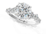 White gold Round Cut Diamond Cluster Pavé Band with Four-Prong Setting_10
