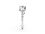 White gold Round Cut Diamond Cluster Pavé Band with Four-Prong Setting_11