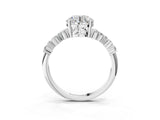 White gold Round Cut Diamond Cluster Pavé Band with Four-Prong Setting_12