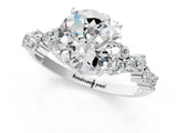 White gold Round Cut Diamond Cluster Pavé Band with Four-Prong Setting_19